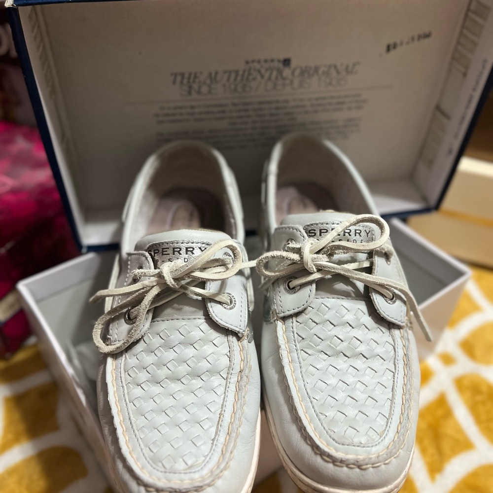 Sperry Bluefish Gray Woven Boat Shoes